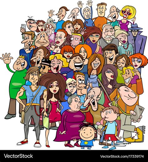 Cartoon People Group In Crowd Royalty Free Vector Image