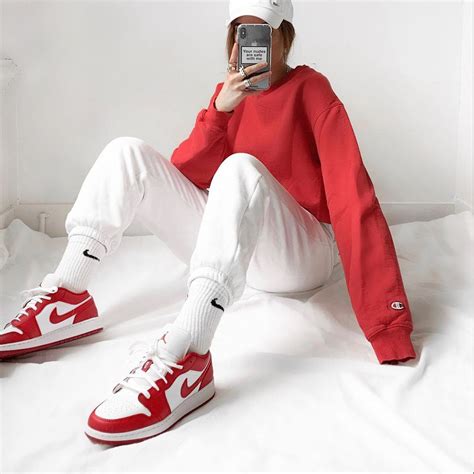 Air Jordan 1 Low Gs ‘gym Red’ In 2021 Air Jordans Jordan 1 Low Gym Red Outfit Streetwear