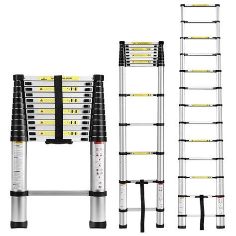 wpt aluminium folding portable and compact 13 step telescopic ladder 500 cm 5 m 16 4 ft at
