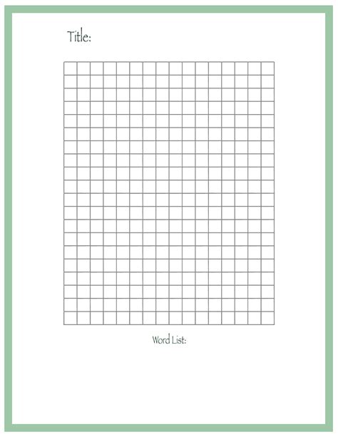 Free Word Search Puzzle Templates To Print Out Printerfriendly