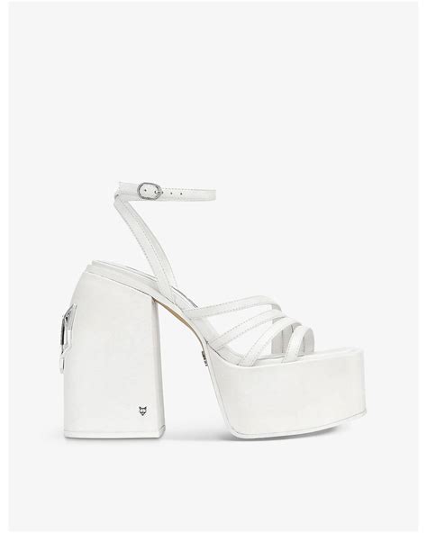 Naked Wolfe Jada Leather Platform Sandals In White Lyst