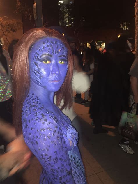 Mystique Costume Face Paint Carnival Halloween Face Makeup Costumes Dress Up Clothes