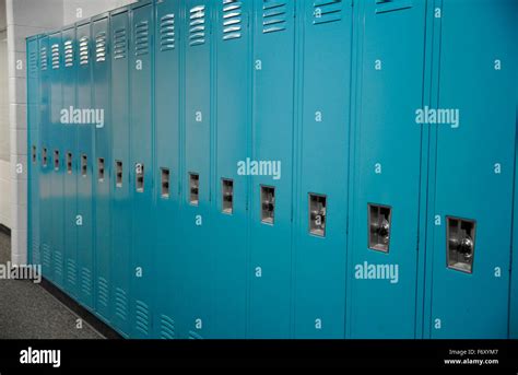 High School Lockers Stock Photo Alamy