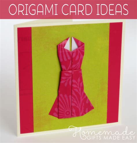 How to make card holder origami, this is the paper card holder useful for cards like debit card, credit card, business card, visiting. Homemade Origami Card to Make - Cute Dress Design with ...