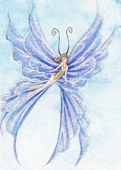 Above The Clouds Butterfly Fairy Metallicsblue By Hiroko Reaney