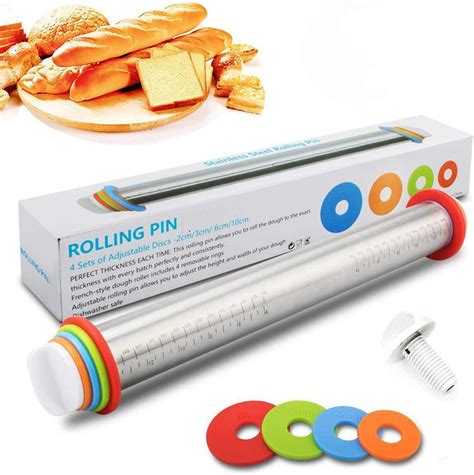 Adjustable Rolling Pin Stainless Steel Rolling Pin For Baking Rolling