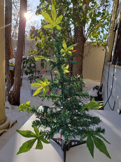 Cannabis Weed Leaf Christmas Tree Etsy