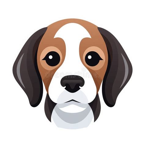 Minimalist Beagle Dog Face Svg Vector Illustration Stock Illustration