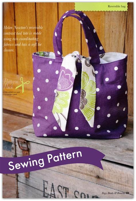 Reversible Tied Tote Bag Sewing Pattern By Lillyblossom Easy