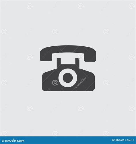 Telephone Icon In A Flat Design In Black Color Vector Illustration