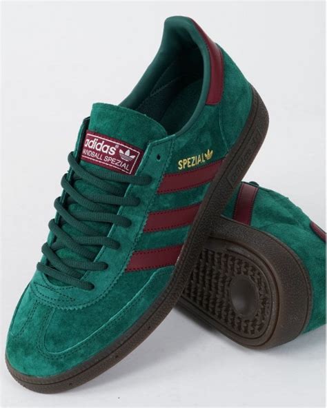 Adidas Handball Spezial Trainers Green Burgundy 80s Casual Classics