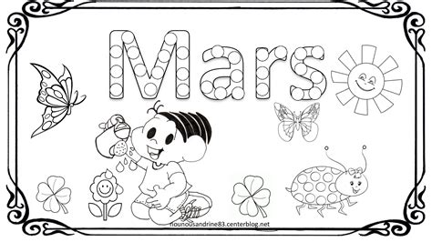 12 Mois Mars A Colorier Gommettes
