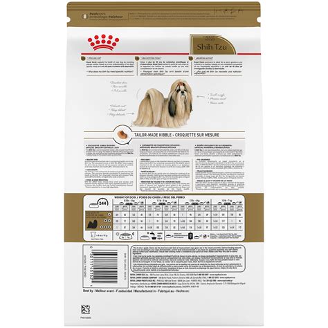 That's because it is helpful to build lean muscle mass, control the weight, and improve their coat and skin. Shih Tzu Adult Dry Dog Food - Royal Canin