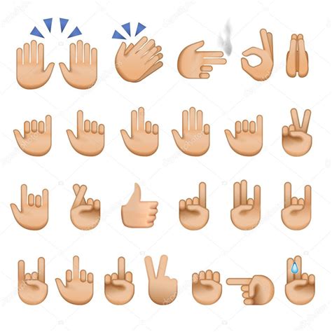Conjunto de manos iconos y símbolos emoji Vector de stock por ikopylove