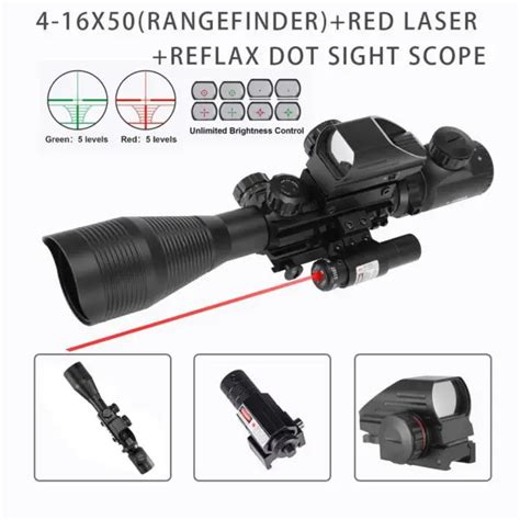 Rangefinder Mil Dot Reticle Rifle Scope Laser Sight Andred Dot Sight