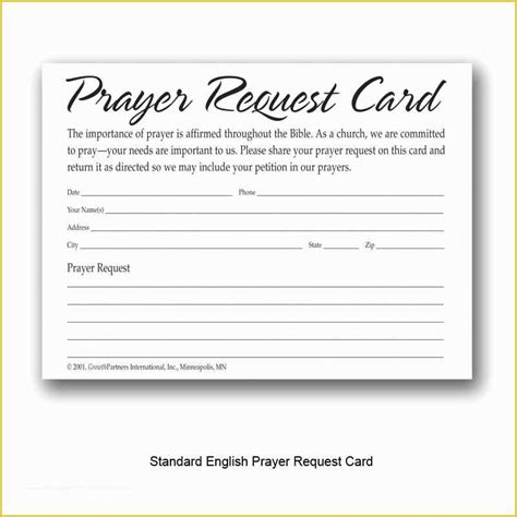 Free Prayer Request Card Templates Of 7 Best Of Printable Prayer