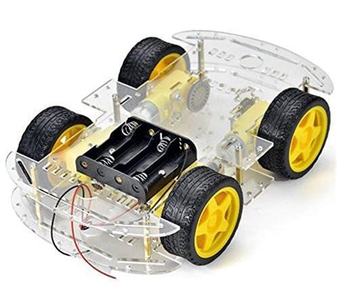 4 Wheel Robot Smart Car Chassis Kits With Speed Encoder For Raspberry