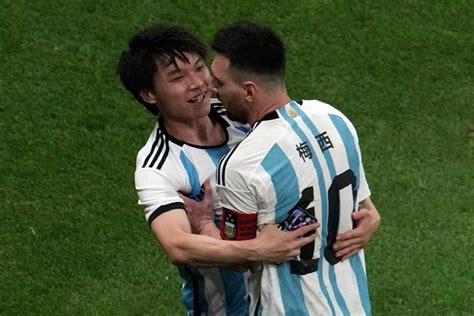 Lionel Messi Scores Gets Hugged By A Fan During Argentinas 2 0 Win