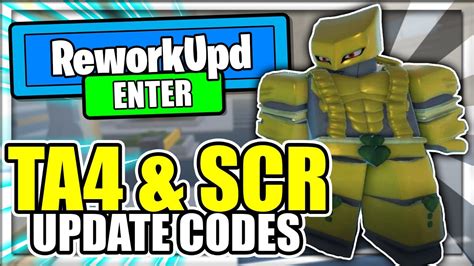 All New Ta4 And Scr Rework Update Codes Your Bizarre Adventure Roblox Youtube