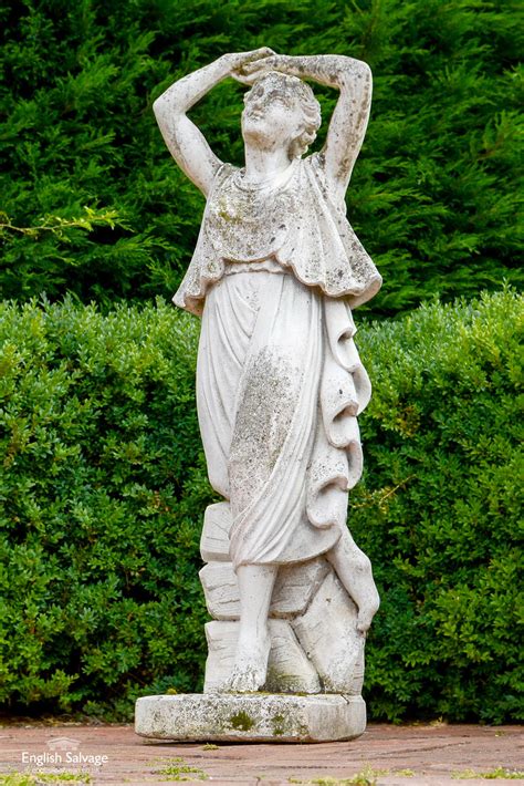 Weathered Composition Female Garden Statue