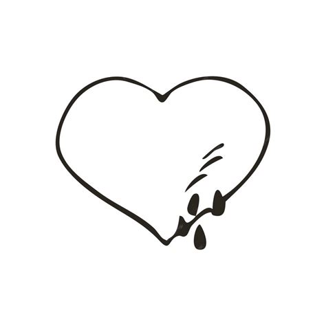 Doodle Icono De Corazón Roto Símbolo De Amor Ilustración Gráfica De