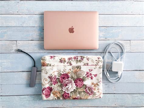 Roses Fabric Laptop Case Floral Laptop Bag For Macbook Air Etsy