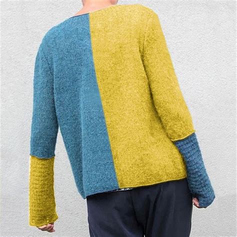 Blue Knitted Casual Sweaters Pletený Svetr Oblečení Svetr