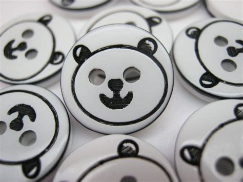 10 Panda Bear Sewing Buttons 13mm 12 Inch Resin Animal Etsy Uk