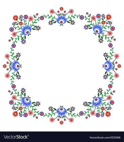 Folk Pattern Flowers A Royalty Free Vector Image