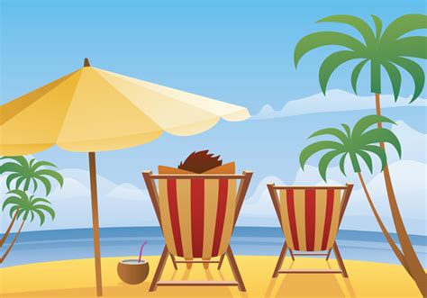 Summer Beach Landscape Vector Download Free Vector Art Stock