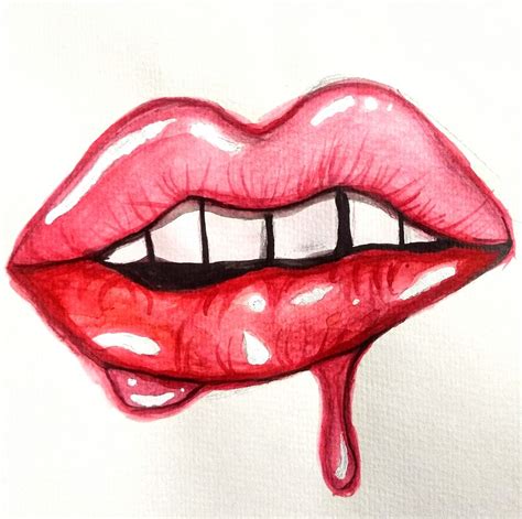 Drippy Trippy Lips Art Print By Artisfluid Lips Art Print Lips Painting Diy Canvas Art Painting