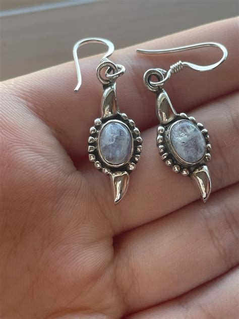 Sterling Silver Dangling Earrings Amethyst Opal Tiger S Etsy UK