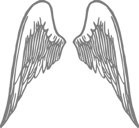 Angel Wings Grey Clip Art At Vector Clip Art Online