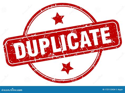 Duplicate Stamp Duplicate Round Grunge Sign Stock Vector