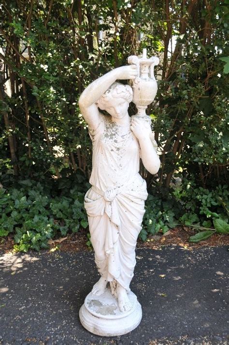 Vtg44tallgreekfiguralconcreterebeccagardenfountainstatue