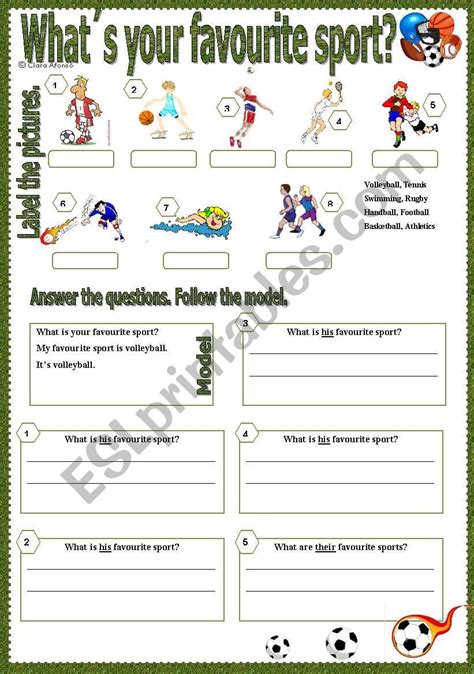 What´s Your Favourite Sport Esl Worksheet By Clarinha