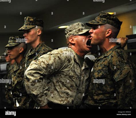 Candidates At The United States Marine Corps Officer Candidates Stock