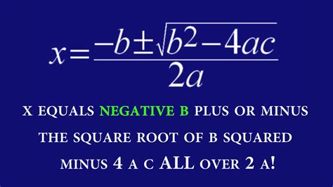 Quadratic Formula Song - YouTube