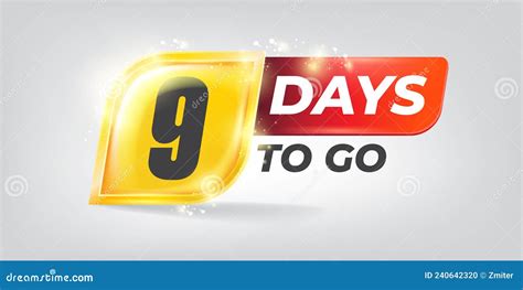 Nine Days To Go Countdown Horizontal Banner Design Template 9 Days To