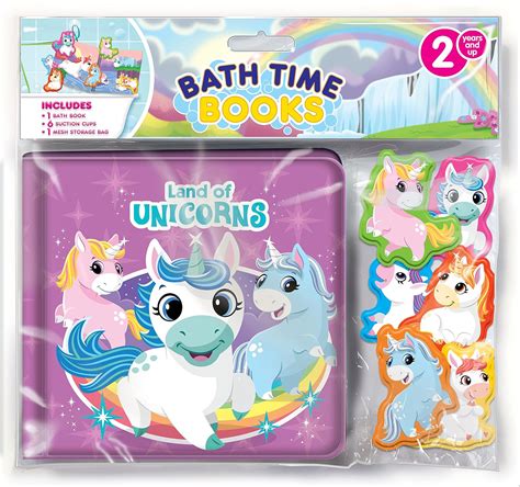 Land Of Unicorns Bath Time Books Eva Bag With Suction Cups And Mesh