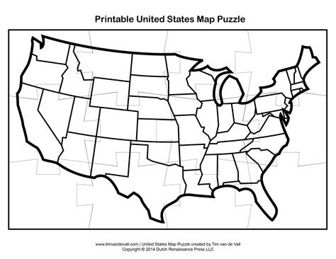 United States Map Puzzle Tims Printables