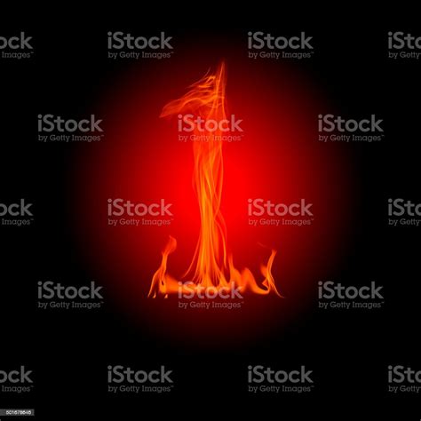 Fire Number 1 On Black Background Stock Photo Download Image Now