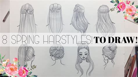 Add some shading with the side of your pencil. 8 HAIRSTYLES TO DRAW || Spring & Easter Inspired 🐰🌸 - YouTube