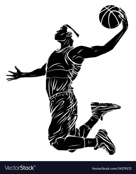 Flat Design Basketball Player Dunk Royalty Free Vector Image