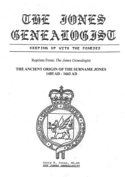 The Jones Genealogist Research Notebooks Rn 239 The Ancient Origin Of