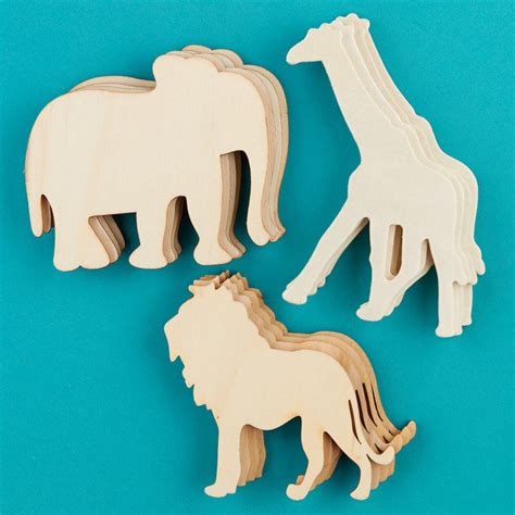 Unfinished Wood Safari Animal Cutouts New Items Factory Direct Craft