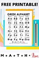 Free Printable Greek Alphabet | Math = Love