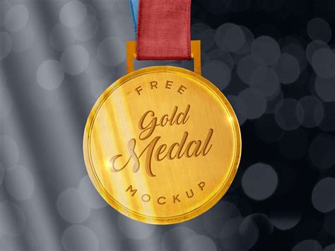 Free Sports Gold Medal Mockup Psd By Zee Que Designbolts On Dribbble