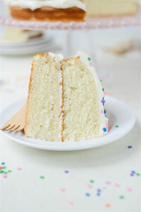 Homemade White Cake With Vanilla Buttercream Frosting Simply Scratch