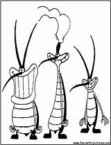 Oggy Cockroaches Coloring Printable Ogie Getcolorings Fun sketch template